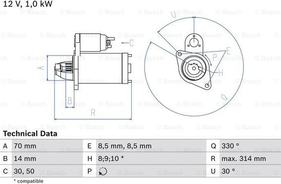 BOSCH 0 986 018 570 - Starteris adetalas.lv