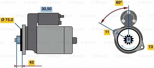 BOSCH 0 986 018 601 - Starteris adetalas.lv