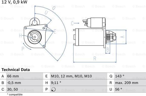 BOSCH 0 986 018 860 - Starteris adetalas.lv