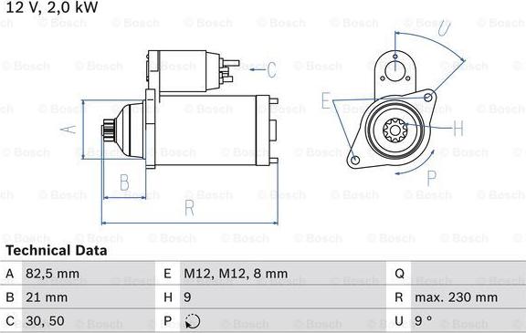 BOSCH 0 986 018 380 - Starteris adetalas.lv