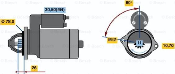 BOSCH 0 986 018 331 - Starteris adetalas.lv