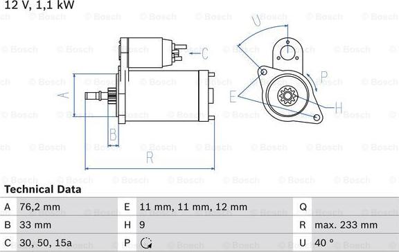 BOSCH 0 986 018 200 - Starteris adetalas.lv