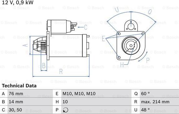 BOSCH 0 986 018 230 - Starteris adetalas.lv