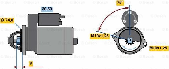 BOSCH 0 986 018 741 - Starteris adetalas.lv