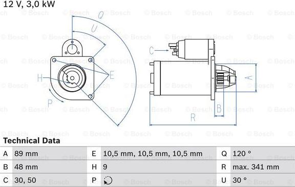 BOSCH 0 986 013 480 - Starteris adetalas.lv