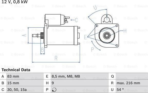 BOSCH 0 986 013 590 - Starteris adetalas.lv