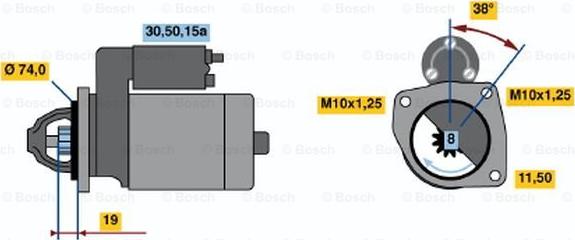 BOSCH 0 986 013 511 - Starteris adetalas.lv