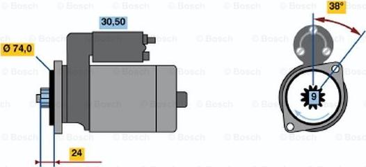 BOSCH 0 986 013 571 - Starteris adetalas.lv