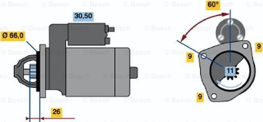 BOSCH 0 986 013 620 - Starteris adetalas.lv