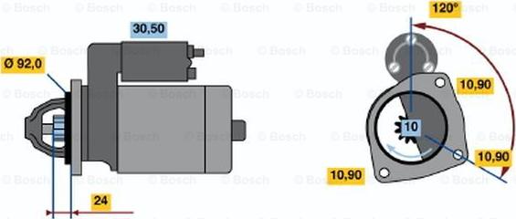 BOSCH 0 986 013 190 - Starteris adetalas.lv