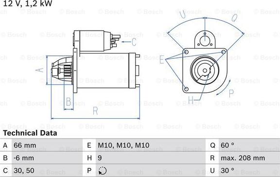 BOSCH 0 986 013 861 - Starteris adetalas.lv