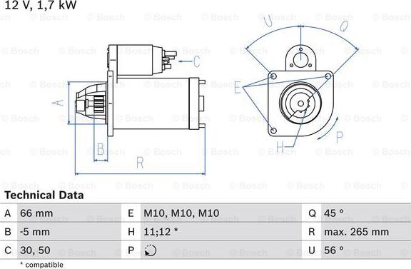 BOSCH 0 986 013 240 - Starteris adetalas.lv