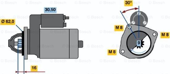 BOSCH 0 986 013 740 - Starteris adetalas.lv