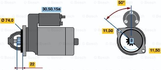 BOSCH 0 986 012 121 - Starteris adetalas.lv