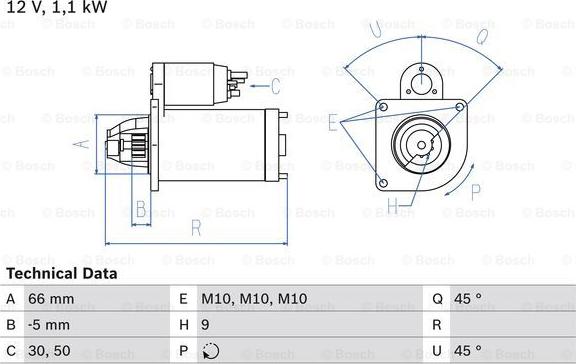 BOSCH 0 986 012 340 - Starteris adetalas.lv