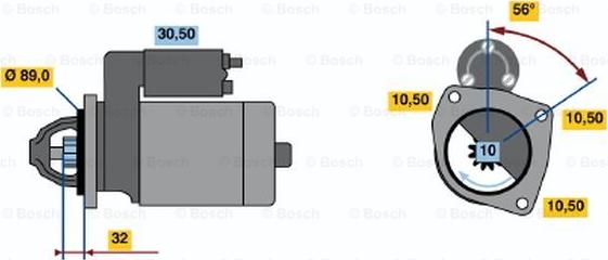 BOSCH 0 986 012 350 - Starteris adetalas.lv