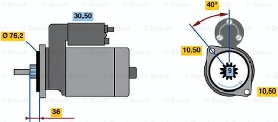 BOSCH 0 986 012 330 - Starteris adetalas.lv