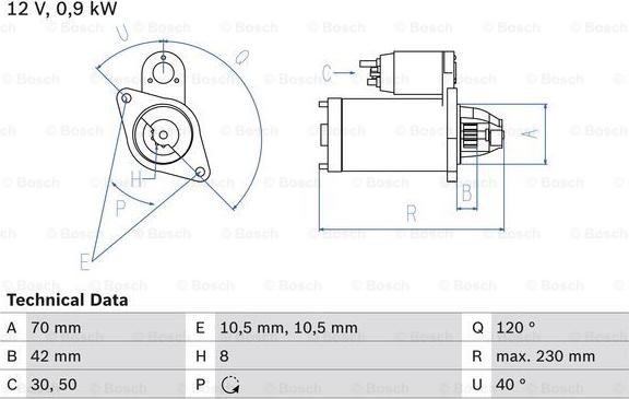 BOSCH 0 986 012 290 - Starteris adetalas.lv