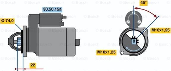 BOSCH 0 986 012 281 - Starteris adetalas.lv