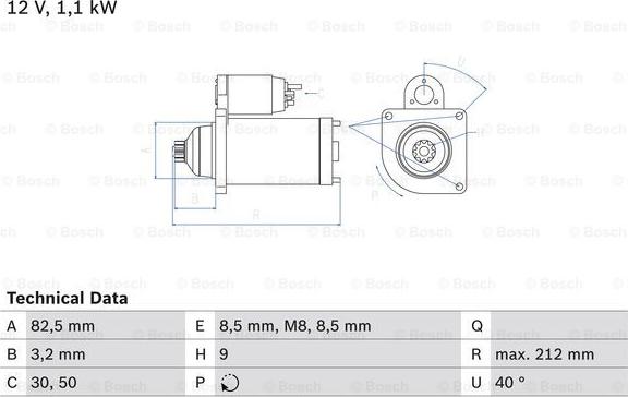 BOSCH 0 986 017 940 - Starteris adetalas.lv