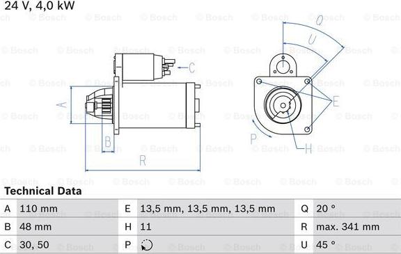 BOSCH 0 986 017 980 - Starteris adetalas.lv