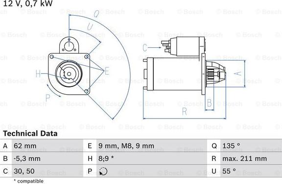 BOSCH 0 986 017 930 - Starteris adetalas.lv