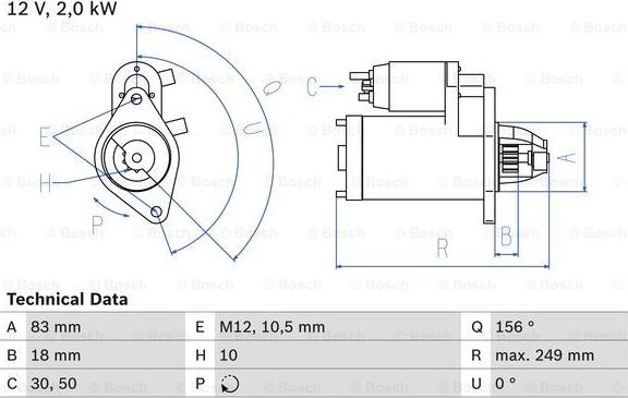 BOSCH 0 986 017 420 - Starteris adetalas.lv