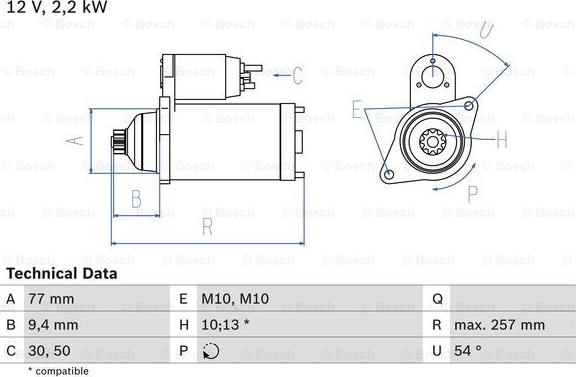 BOSCH 0 986 017 611 - Starteris adetalas.lv