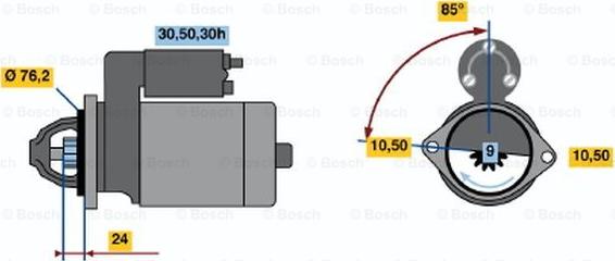 BOSCH 0 986 017 160 - Starteris adetalas.lv