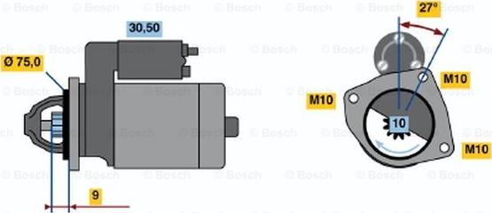 BOSCH 0 986 017 131 - Starteris adetalas.lv