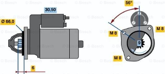 BOSCH 0 986 017 361 - Starteris adetalas.lv