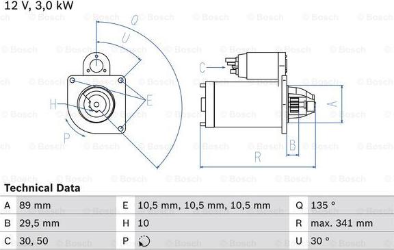 BOSCH 0 986 017 750 - Starteris adetalas.lv