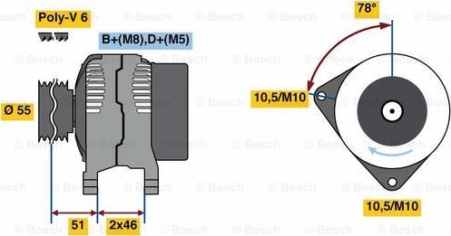 BOSCH 0 986 080 530 - Ģenerators adetalas.lv