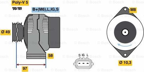 BOSCH 0 986 080 010 - Ģenerators adetalas.lv