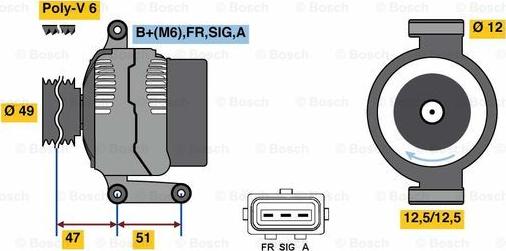 BOSCH 0 986 080 750 - Ģenerators adetalas.lv