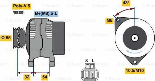 BOSCH 0 986 081 050 - Ģenerators adetalas.lv