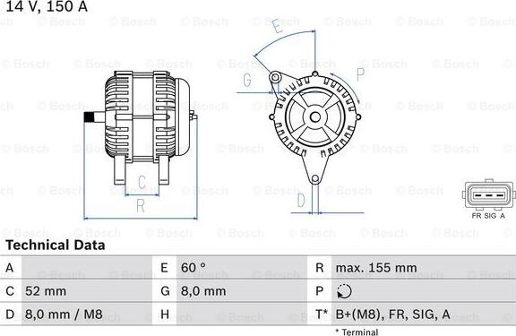 BOSCH 0 986 081 140 - Ģenerators adetalas.lv