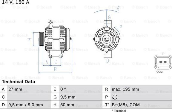 BOSCH 0 986 081 820 - Ģenerators adetalas.lv