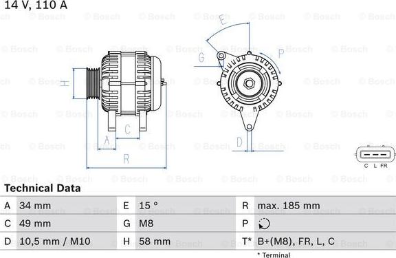 BOSCH 0 986 083 550 - Ģenerators adetalas.lv