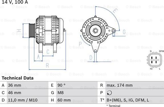 BOSCH 0 986 082 060 - Ģenerators adetalas.lv