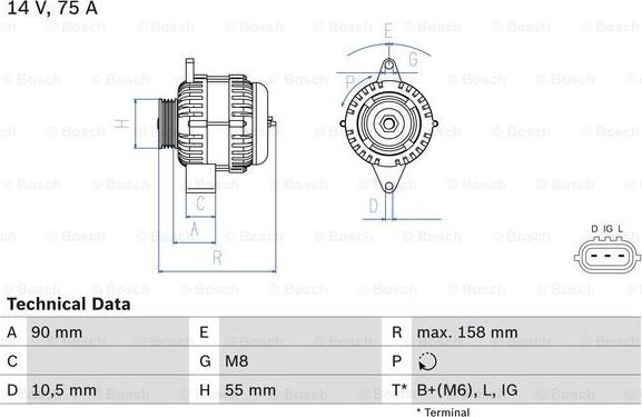 BOSCH 0 986 082 830 - Ģenerators adetalas.lv