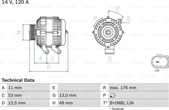 BOSCH 0 986 082 220 - Ģenerators adetalas.lv