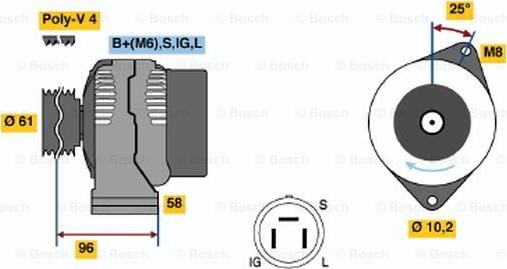 BOSCH 0 986 035 901 - Ģenerators adetalas.lv