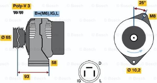 BOSCH 0 986 035 111 - Ģenerators adetalas.lv