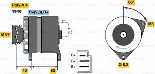 BOSCH 0 986 036 611 - Ģenerators adetalas.lv