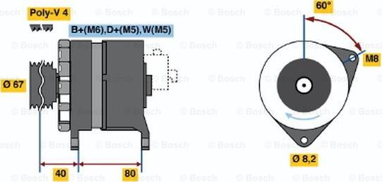 BOSCH 0 986 036 631 - Ģenerators adetalas.lv