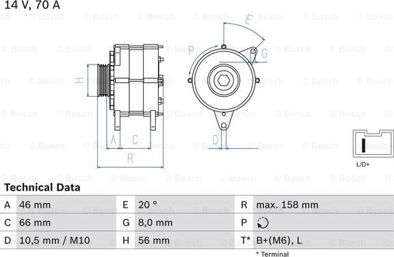 BOSCH 0 986 036 851 - Ģenerators adetalas.lv