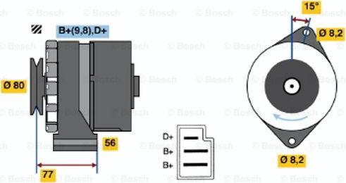 BOSCH 0 986 030 750 - Ģenerators adetalas.lv