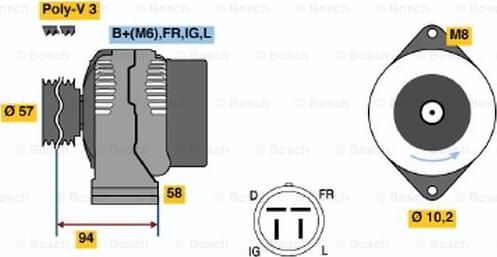 BOSCH 0 986 038 571 - Ģenerators adetalas.lv