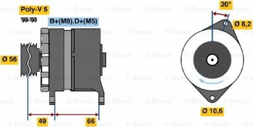 BOSCH 0 986 037 801 - Ģenerators adetalas.lv